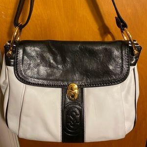 Marino Orlandi Black & White Leather Shoulder Bag